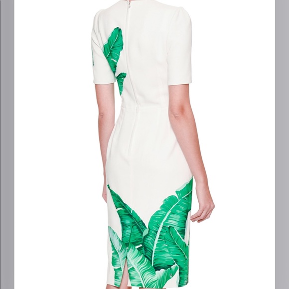 NWOT Dolce&Gabbana Banana Leaf-Print Sheath Dress - Picture 3 of 16